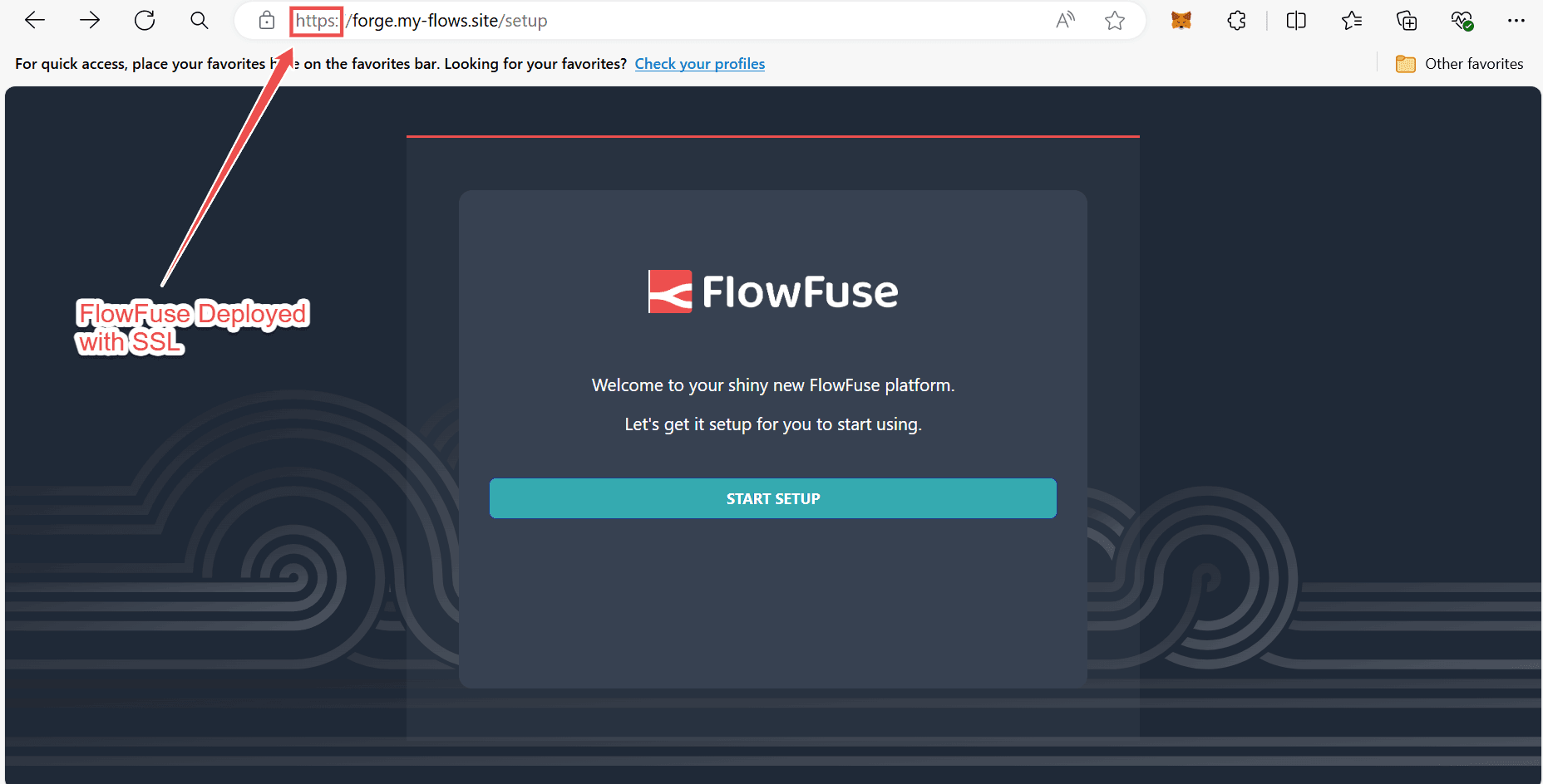 Screenshot of the browser window with flowfuse platform opened "Screenshot of the browser window with flowfuse platform opened"